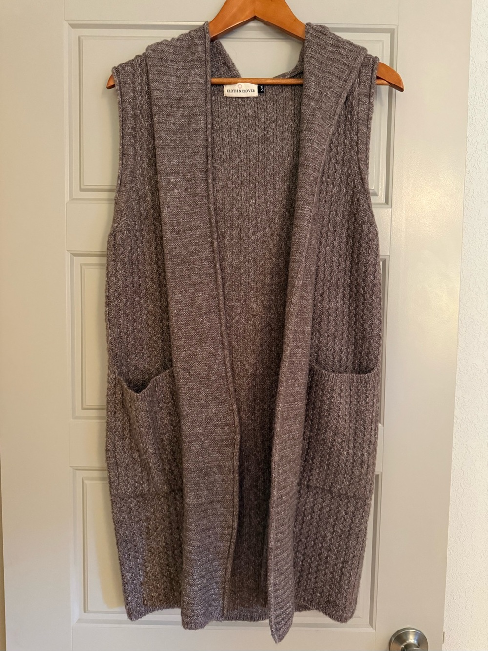Hooded Open-Front Long Vest